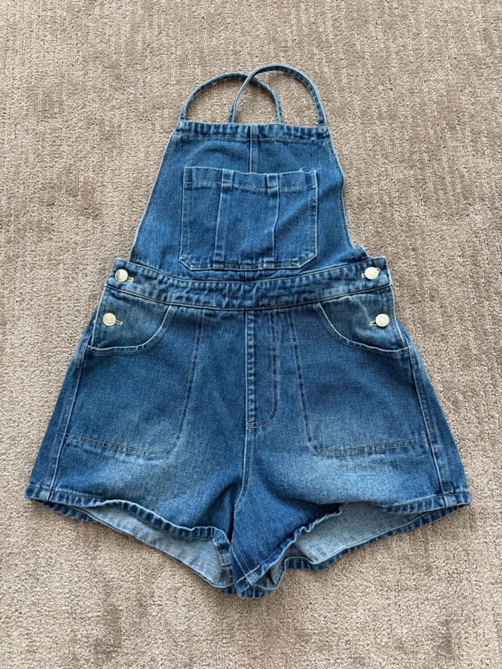 Bluivy Women's Blue Denim Short Overalls